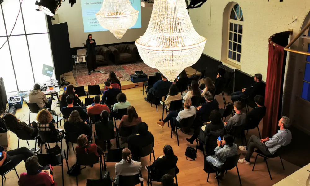 A picture showing the event 'Breaking the Silos: Inclusion in Tech' taking place.