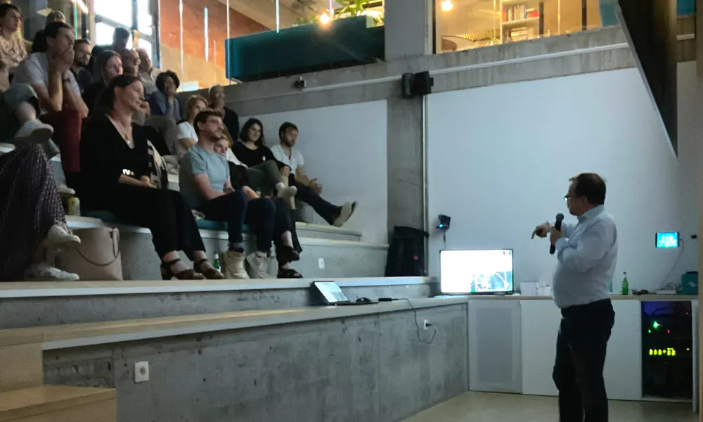 A picture showing the event 'Breaking the Silos: Neurodiversity in Tech' taking place.